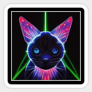 neon cat Sticker